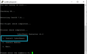 مرحله 1 نصب سایبرپنل (cyberpanel)