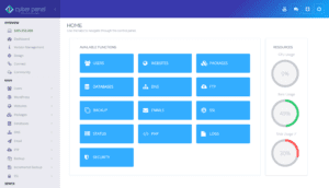 نمای کنترل پنل cyberpanel