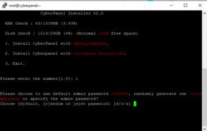 مرحله 3 نصب سایبرپنل (cyberpanel)